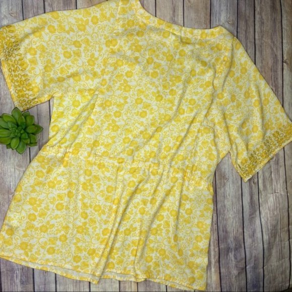 One September Yellow Euphemia Peasant Tunic Top XS - Picture 7 of 10